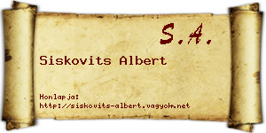 Siskovits Albert névjegykártya