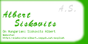 albert siskovits business card